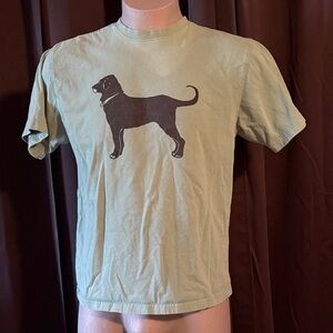 The Black Dog Olive Green Tee with Black Dog Silhouette